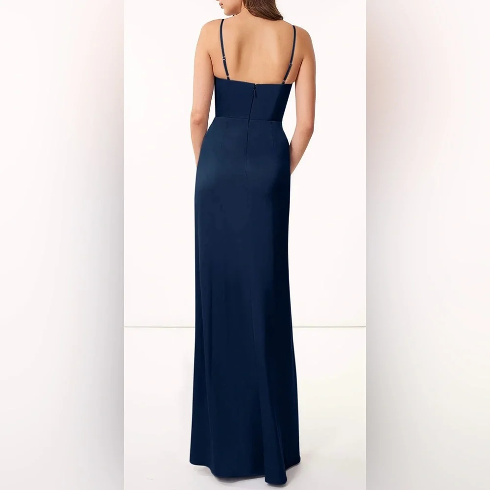 Azazie Dark Blue Bridesmaid Dress - NWT - Picture 4 of 13